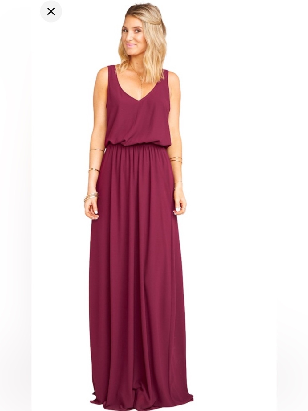 Show Me Your MuMu Burgundy V-Neck Maxi Dress